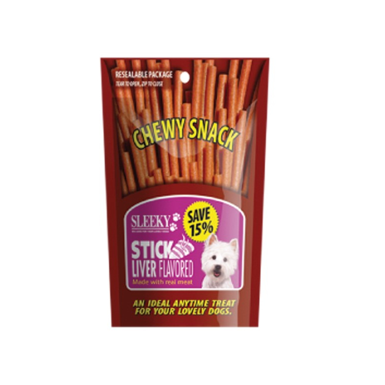Sleeky | Chewy Stick Liver Dog Treats 175g