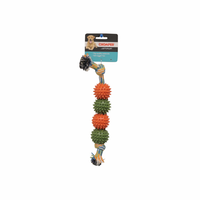 Chomper | Rope Tug With 4 Vinyl Balls Dog Toy