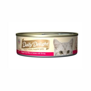 Daily Delight | Pure Skipjack Tuna White & Chicken with Shrimp Cat Food 80g