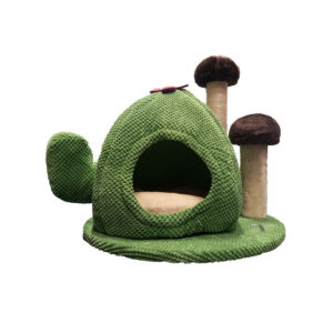 Trustie | Mushroom Scratcher With Cactus House Green Cat Tree