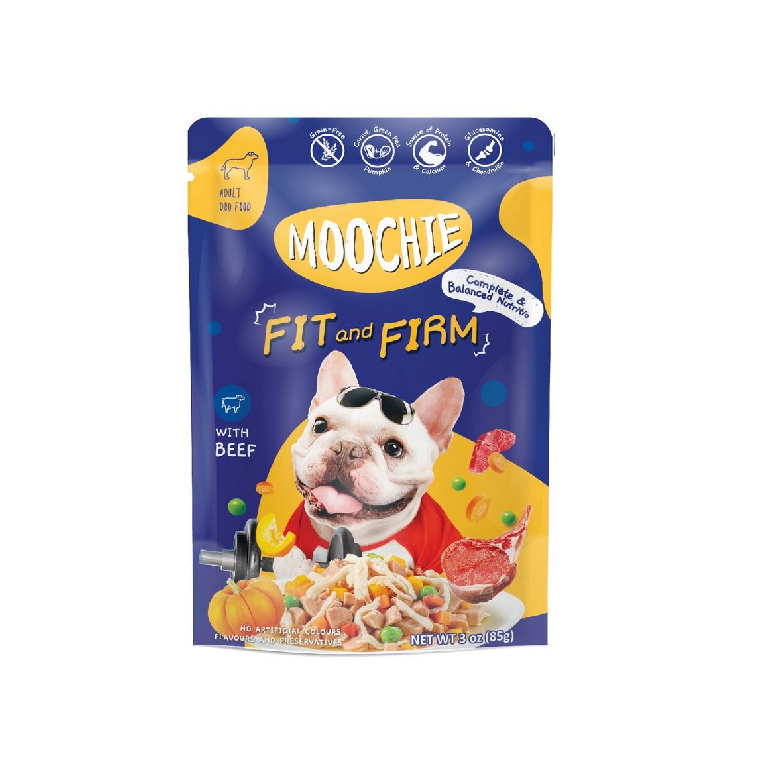 Moochie| Adult Small Breed Fit And Firm Beef Wet Dog Food 85g