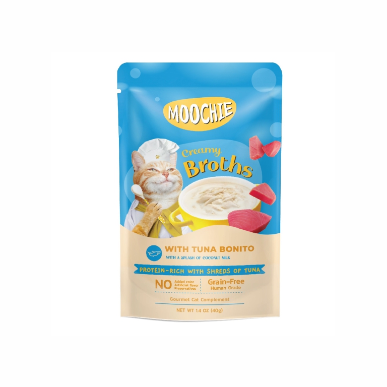 Moochie| Creamy Broth Soup Tuna Bonito Entr?e Cat Food Pouch 40g