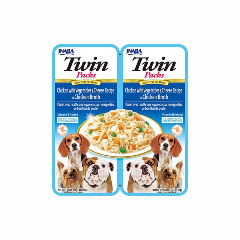 Inaba | Twin Packs Chicken with Vegetable Cheese Recipe Wet Dog Food 40g